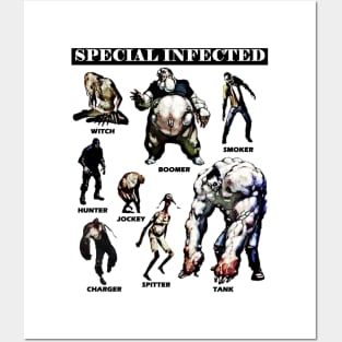 Left 4 Dead - Special Infected (black) Posters and Art